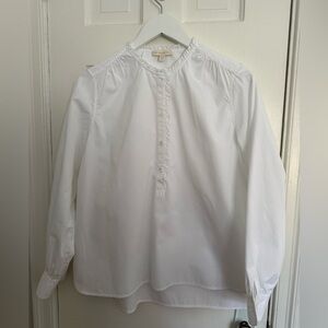 NWOT ANN MASHBURN Frill Shirt in White Size M
